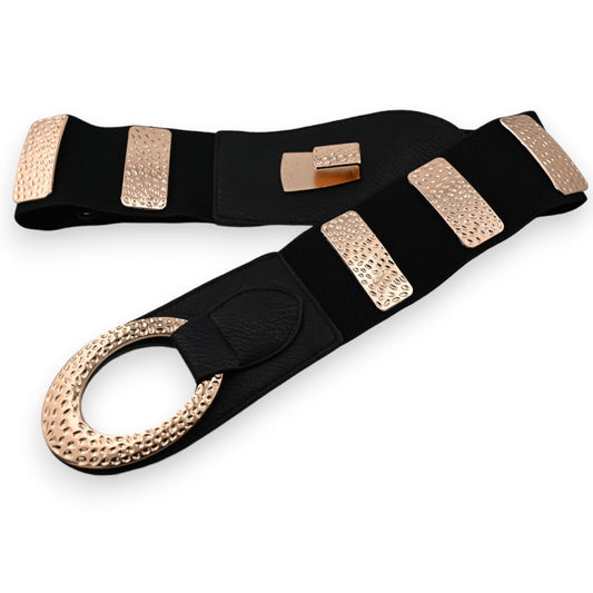 Elastische fantasie-Gürtell für Frauen in Schwarz und Gold
