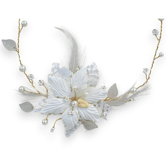 Elegante Elfenbein-Halskette Flora