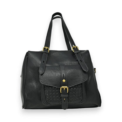 Elegante schwarze Mandoline-Handtasche