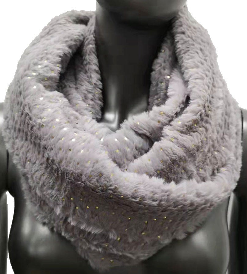 Flauschiger Sternenschlauchschal grau
