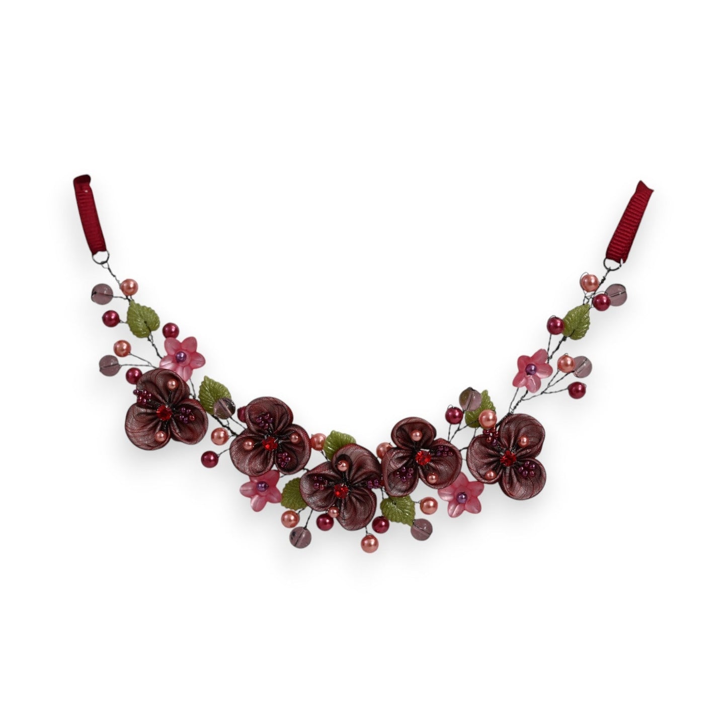 Florale Halskette Bordeaux Elena