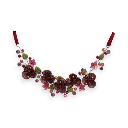 Florale Halskette Bordeaux Elena