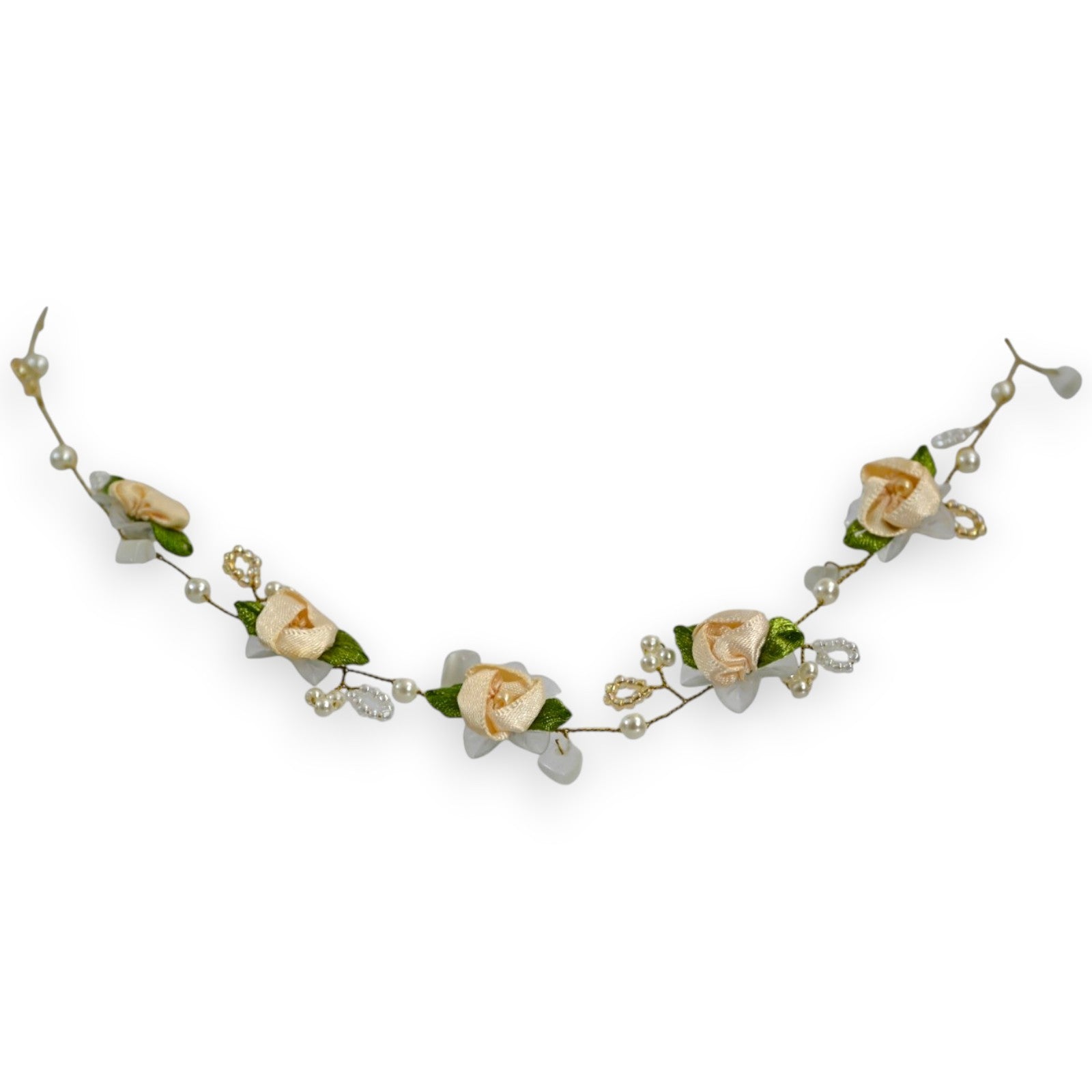 Floréa Halskette - Romantischer Schmuck mit Seidenblumen und Perlen