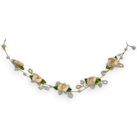 Floréa Halskette - Romantischer Schmuck mit Seidenblumen und Perlen