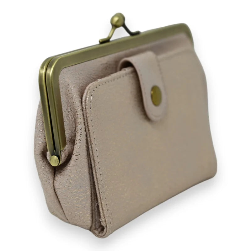 Clevere glänzende rosa Retro-Geldbörse