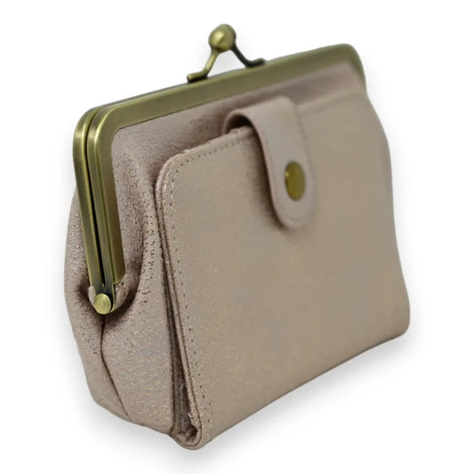 Clevere glänzende rosa Retro-Geldbörse