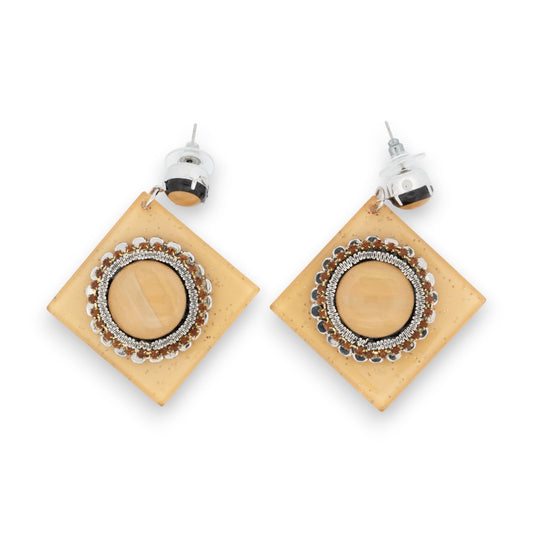 copy of Boucles d'oreilles créoles perles vert d'eau