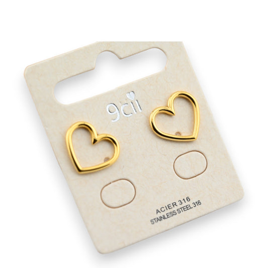 Ohrringe aus Goldstahl Herz
