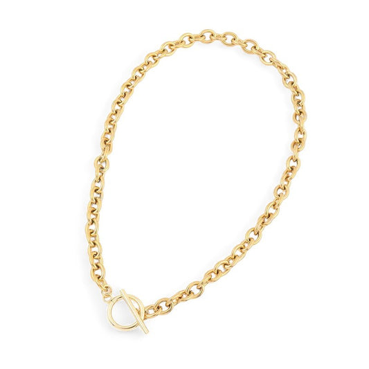 Goldene Halskette mit Medaillon-Verschluss