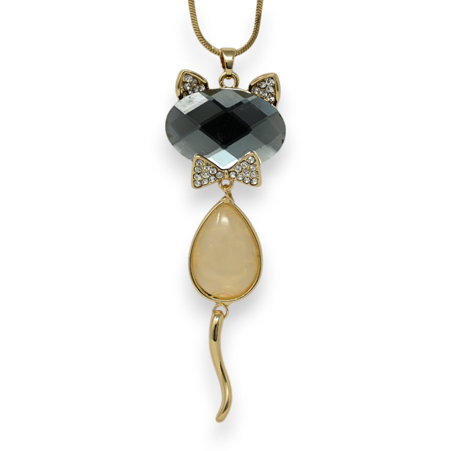 Goldener Fantasie-Halsband für Katze, grauer und beiger Stein