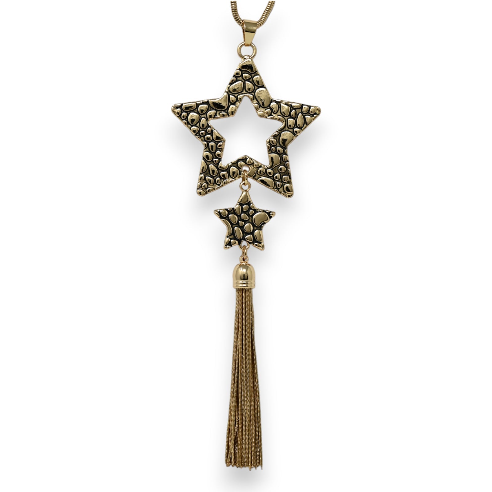 Langer goldenes Fantasie-Halsband mit Stern