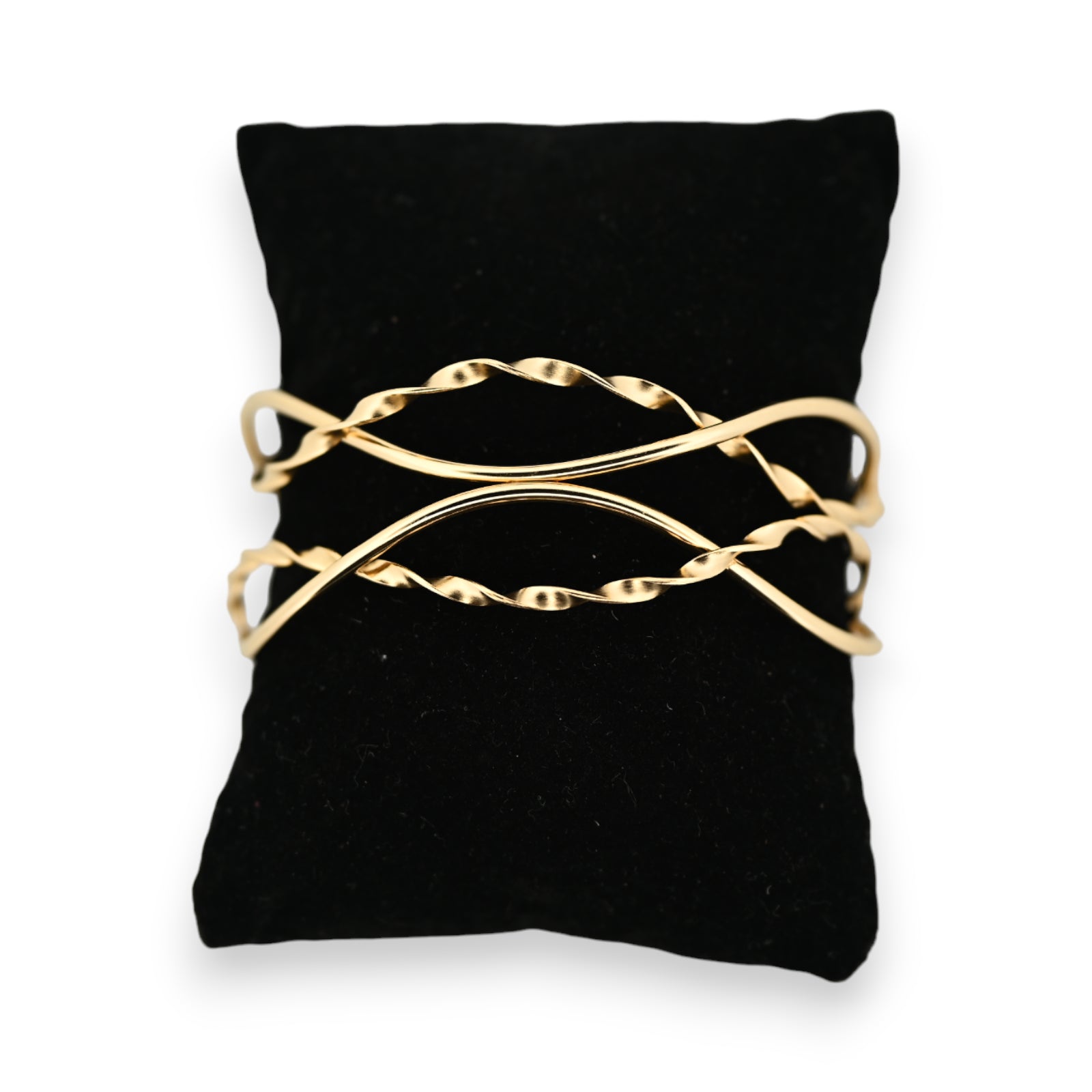 Armband aus vergoldetem Stahl im Bohème-Wellenstil
