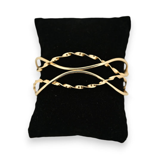 Armband aus vergoldetem Stahl im Bohème-Wellenstil