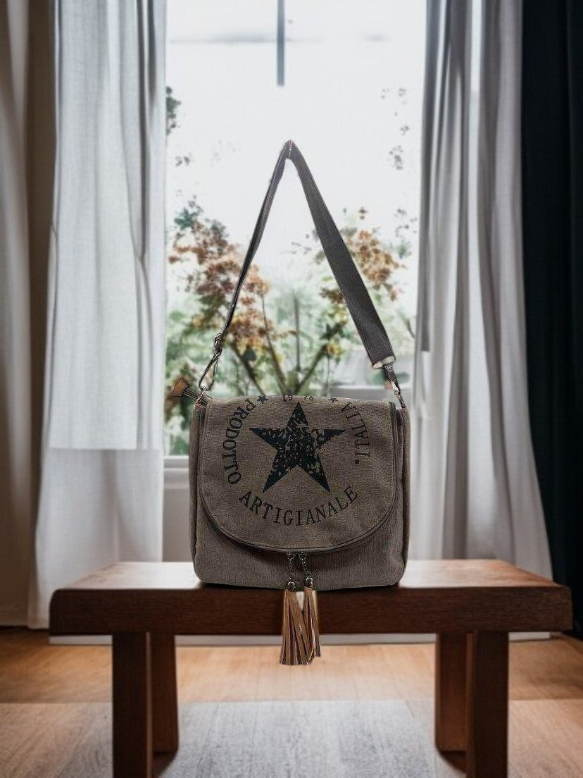 Graue Urban Canvas Umhängetasche