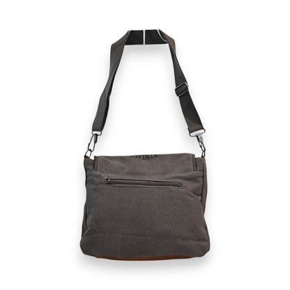 Graue Urban Canvas Umhängetasche mit verstellbarem Schultergurt, Reißverschlusstasche und robustem Design für den Alltag