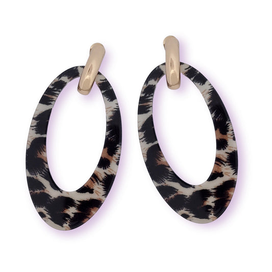 Große Leopard Ohrringe und Gold