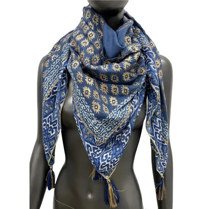 Quadratisches Tuch einseitig Blauton