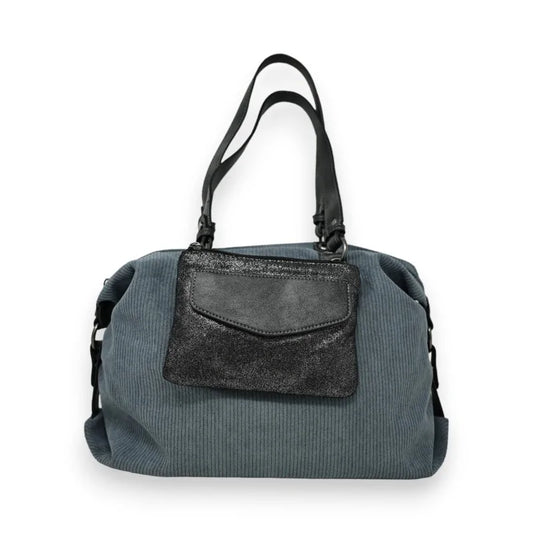 Graue Samthandtasche von Mandoline