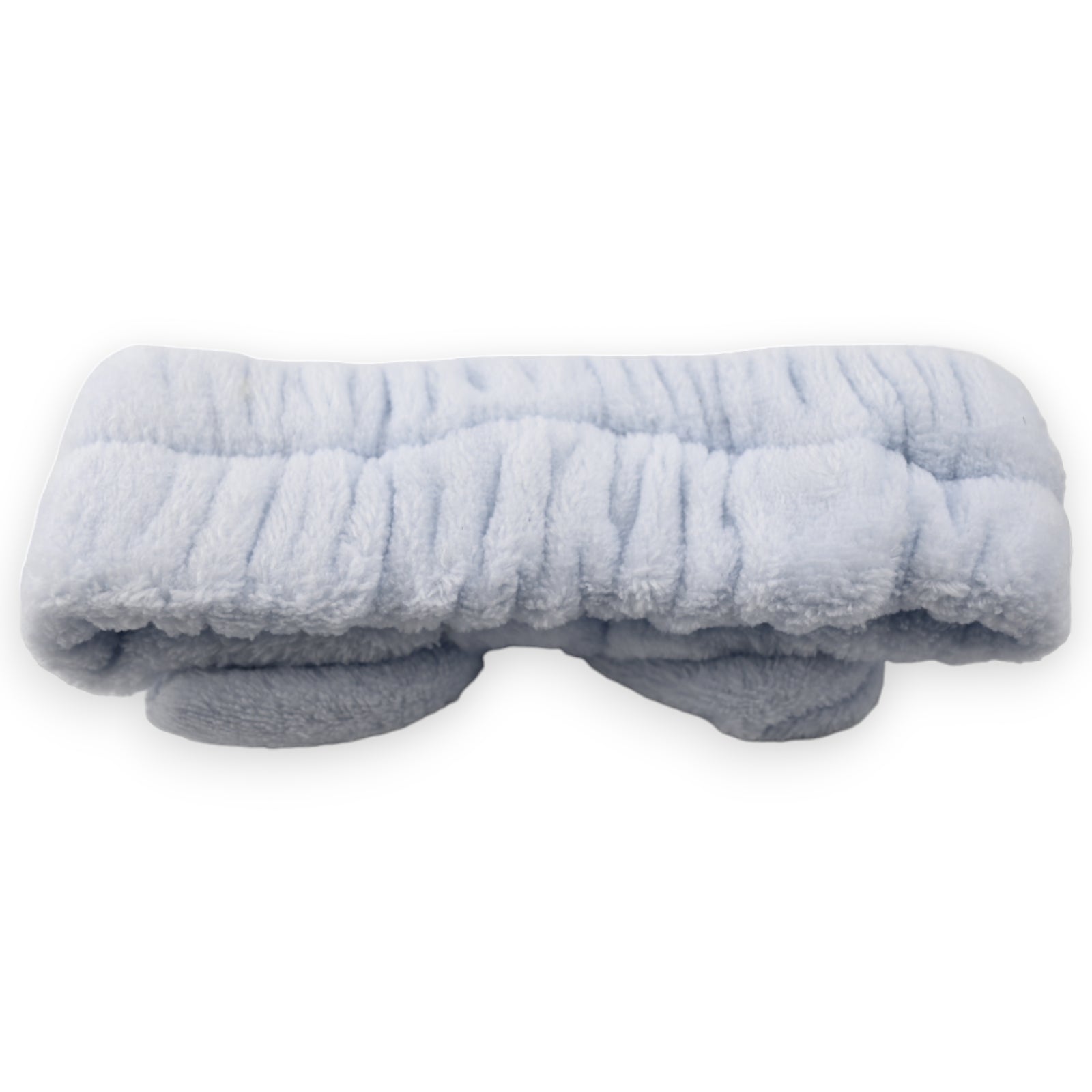Flauschiges hellblaues Stirnband für Make-up mit elastischem Band, weich und komfortabel für Gesichtspflege und Kosmetik