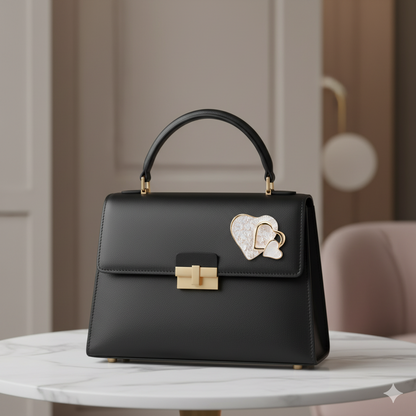 Weiße magnetische Dreifach-Herzbrosche