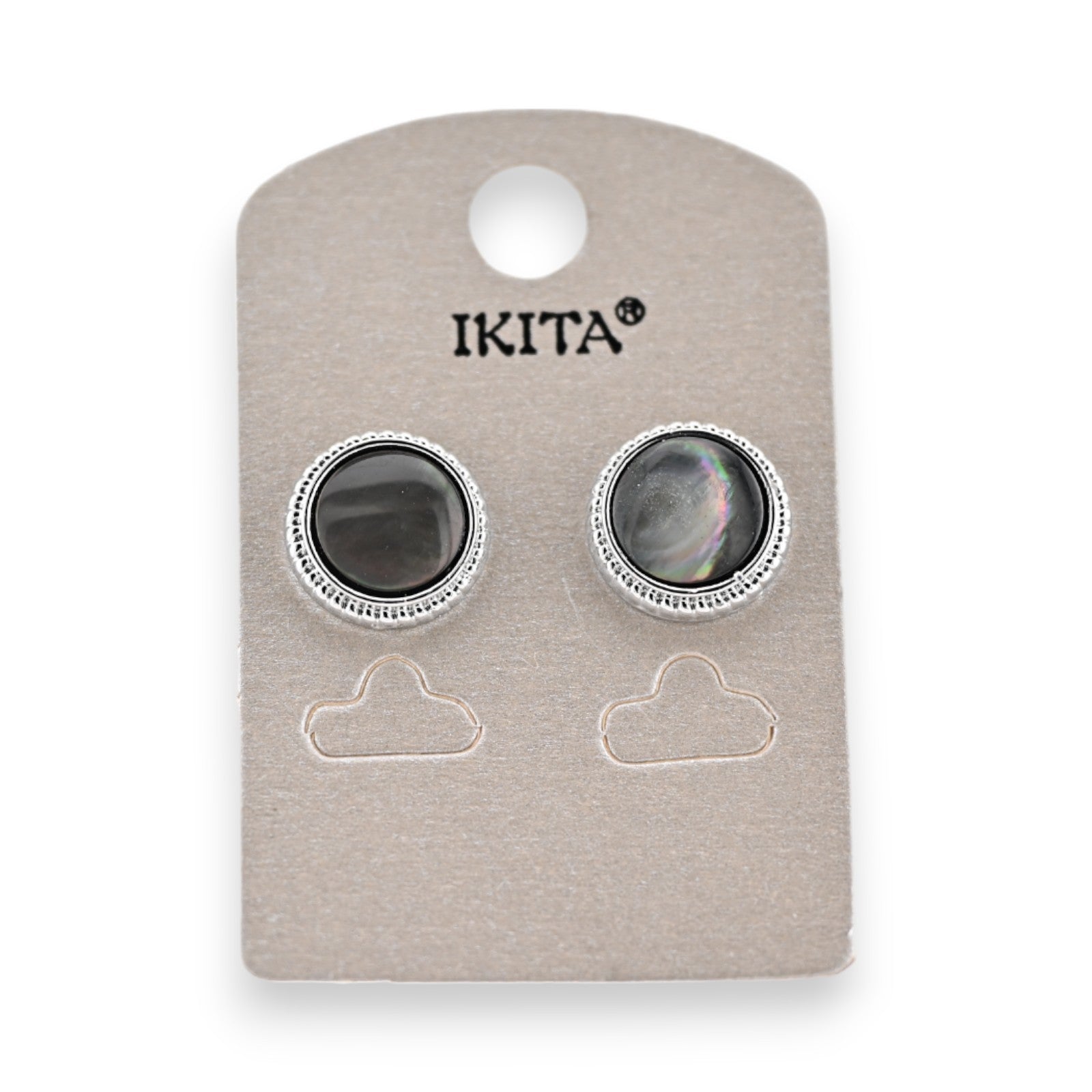 Silberfarbene Perlmutt-Ohrringe von Ikita