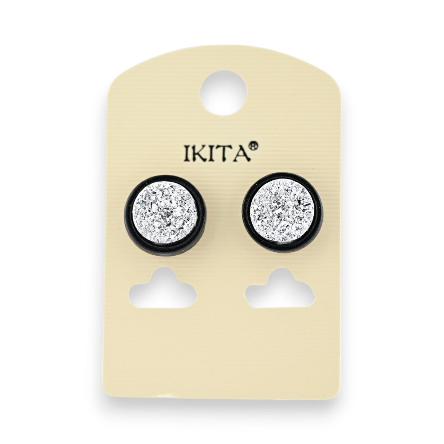 Silberne Ohrringe mit Kreppeffekt von Ikita