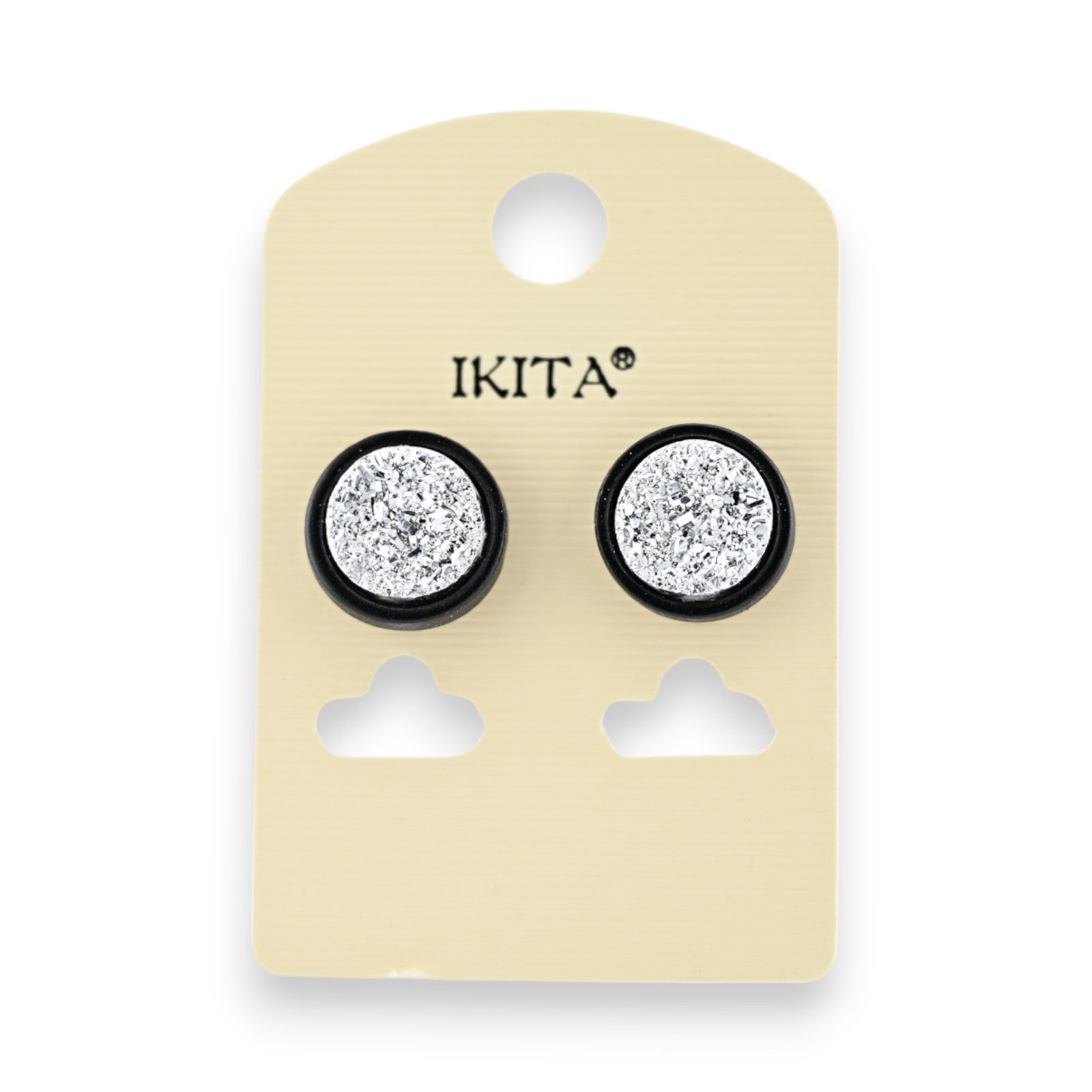 Silberne Ohrringe mit Kreppeffekt von Ikita