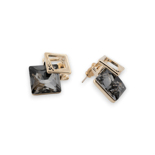 Petites boucles d'oreilles forme carrée bijouterie