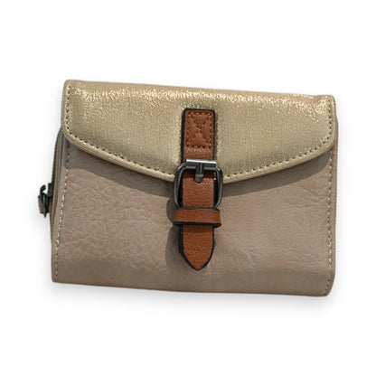 Kompakte Geldbörse Mélanie Paris Taupe und Gold