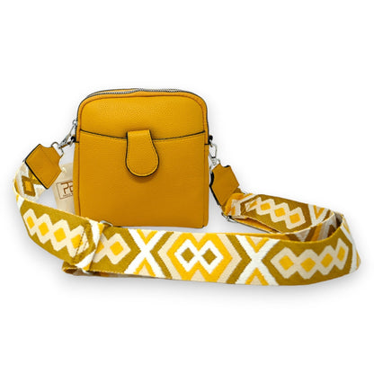 Kompakte Senfgelbe Umhängetasche