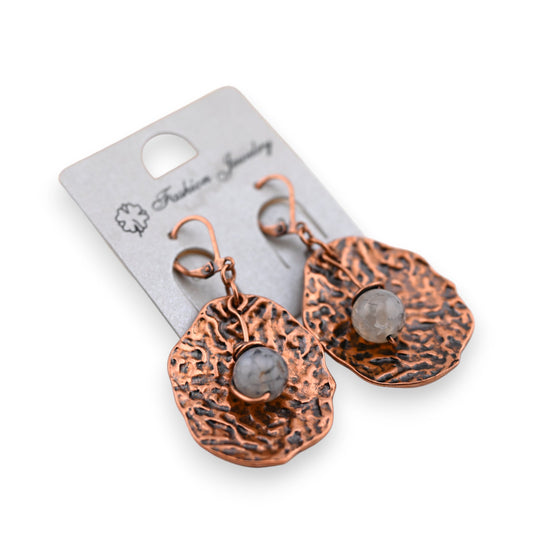 Boucle d'oreille fantaisie cuivré