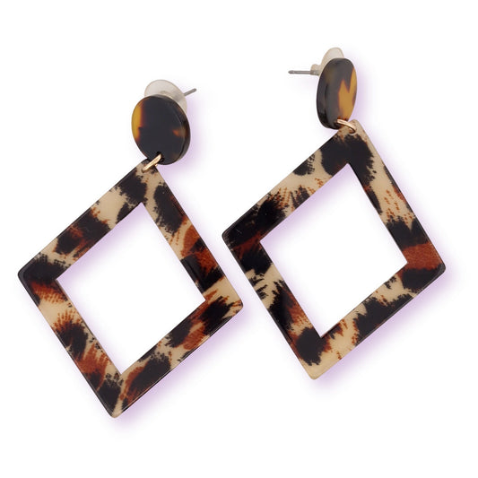 Leopard Quadrat Ohrringe