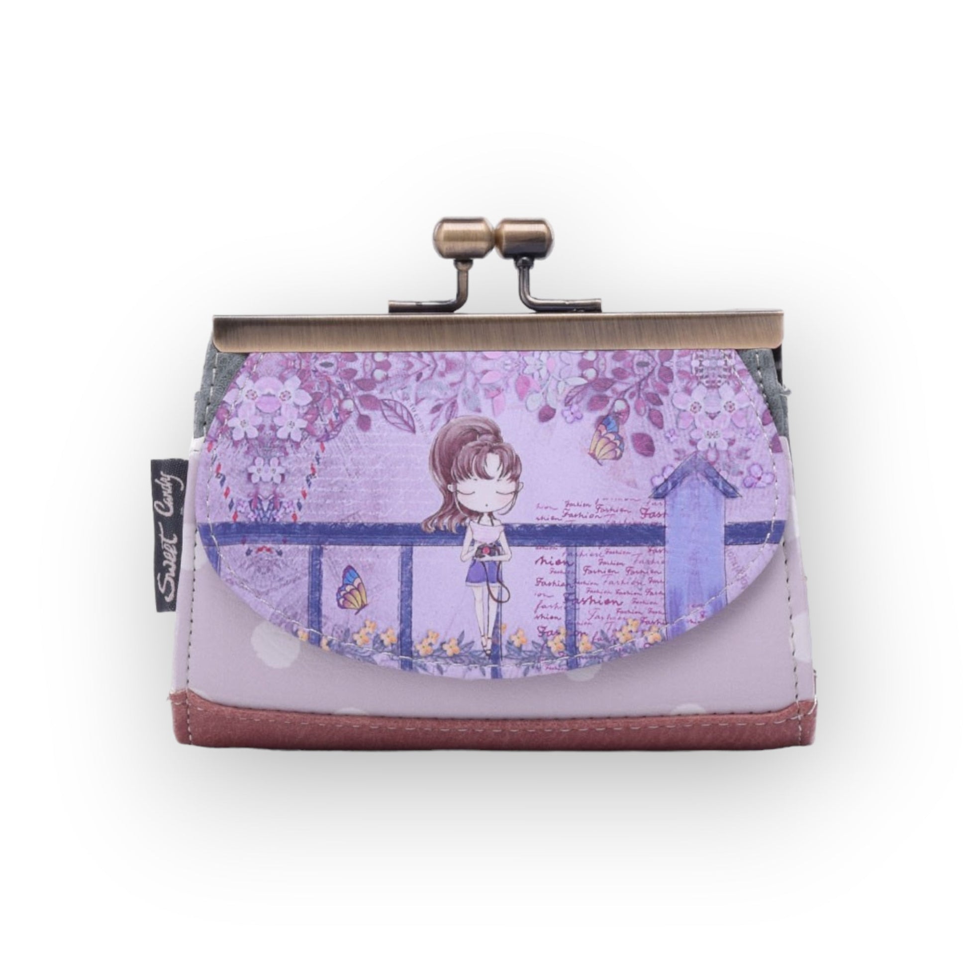 Portemonnaie in lila Tönen mit Metallverschlüssen von Sweet & Candy