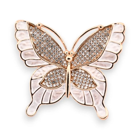 Magnetische Goldene Schmetterlings-Brosche mit funkelnden Kristallen