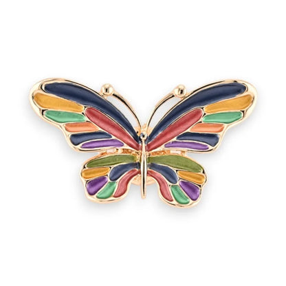 Magnetische Brosche Regenbogen-Schmetterling Golden