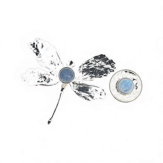 magnetisches Gestein Libelle Flügel Farbverlauf orange violett gelb