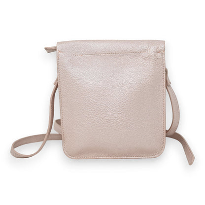 Metallic rosa Aktentasche aus Leder mit Schulterriemen, quadratische Form, elegantes Design für Damen