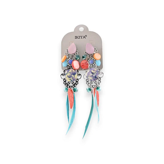 Mehrfarbige Metall-Clip-Ohrringe von Ikita