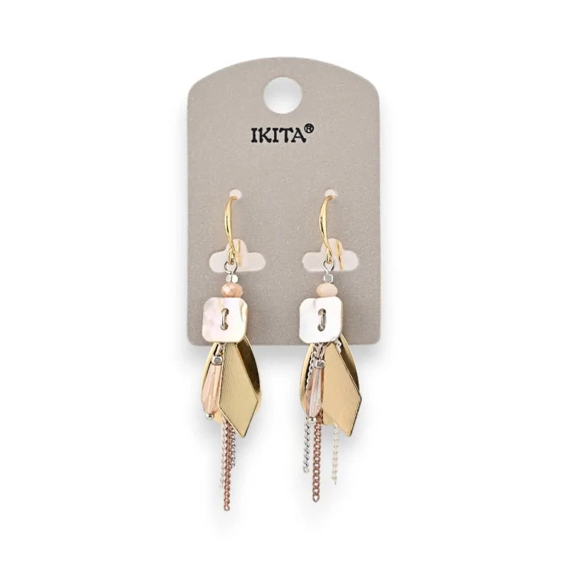 Goldene hängende Ohrringe Ikita mit Anhängern