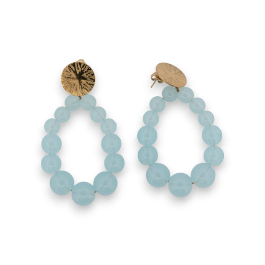 copy of Boucles d'oreilles créoles perles vert d'eau