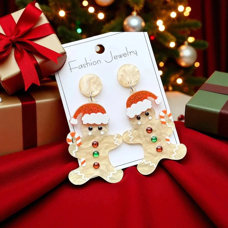 Fantasie-Ohrringe Weihnachts-Lebkuchen