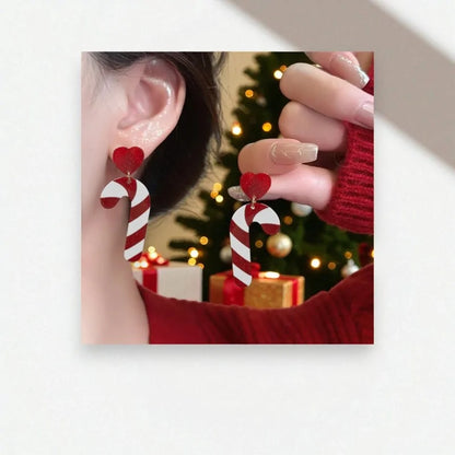 Weihnachts-Fantasie-Ohrringe Zuckerstange