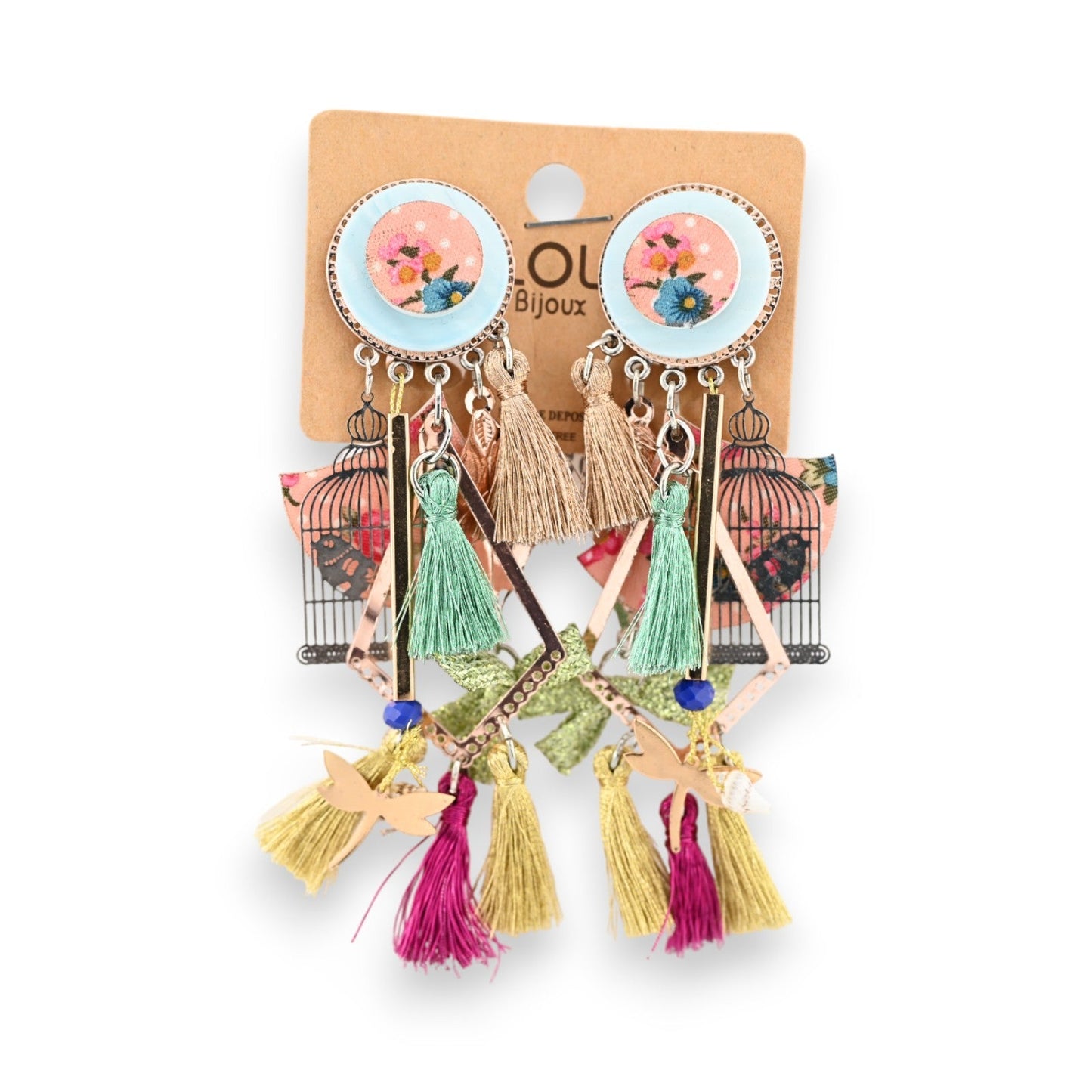 Clip-Ohrringe im shabby pastellfarbenen Stil