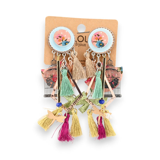 Clip-Ohrringe im shabby pastellfarbenen Stil