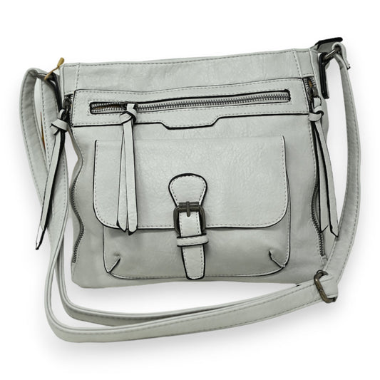 Perlengrauer Umhängetasche mit mehreren Taschen