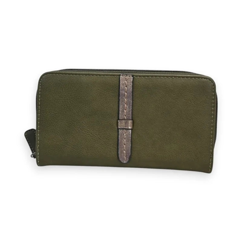 Elegante Brieftasche Khaki Mélanie Paris