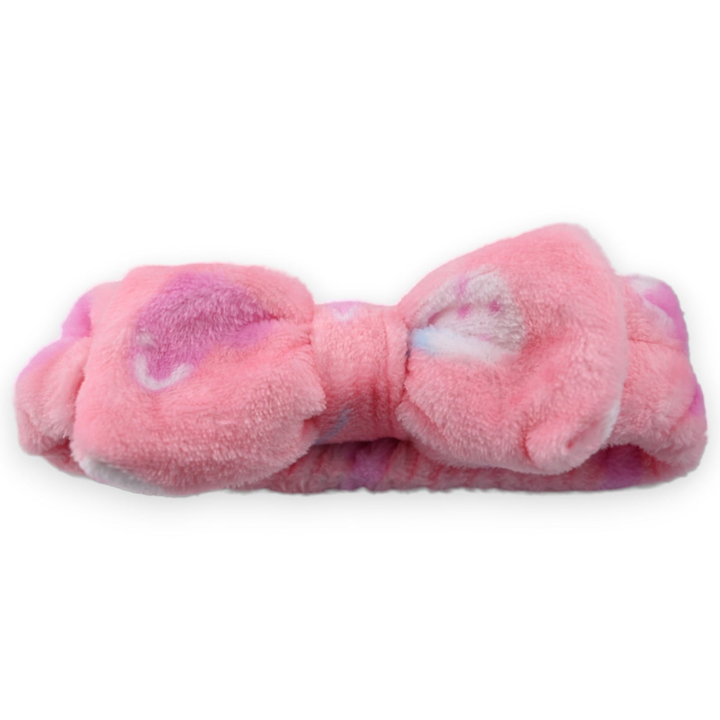 Flauschiges rosa Kosmetik-Haarband mit Schleife, weich und mädchenhaft, für Make-up und Hautpflege