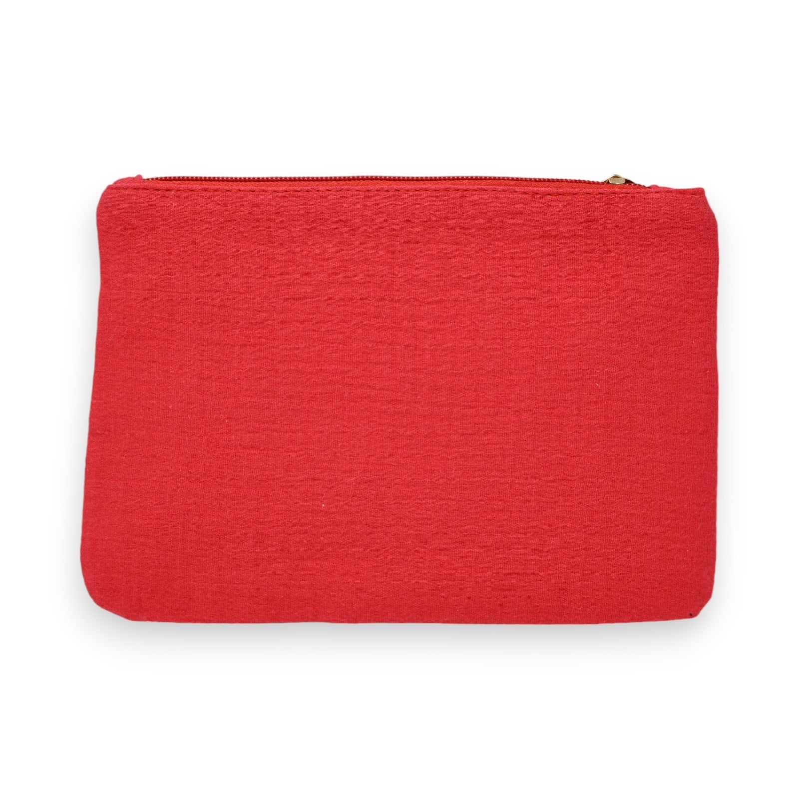 Rote Baumwolltasche mit Reißverschluss, schlicht und elegant, perfekt als Geschenk oder Accessoire für den Alltag