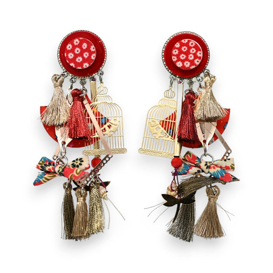 Clip-Ohrringe in Shabby Rot