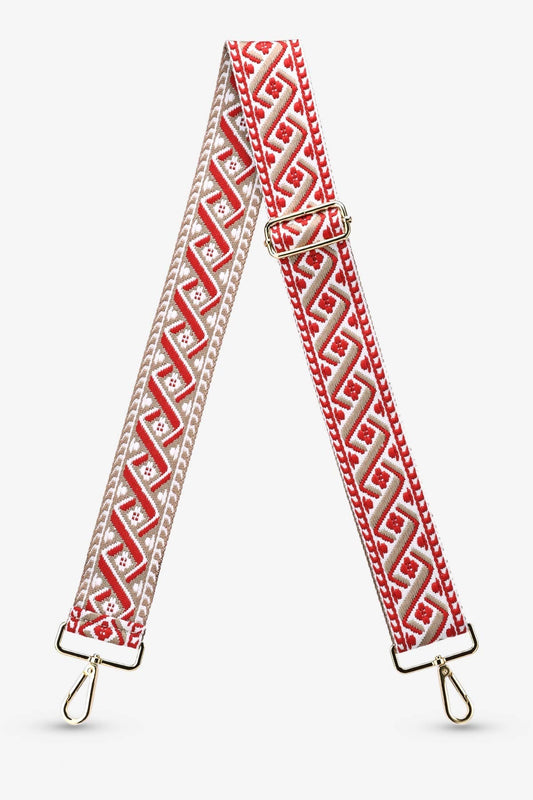 Rote Bohemian-Stoffschultertasche